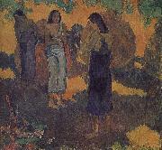 Paul Gauguin Yellow background, three women oil on canvas